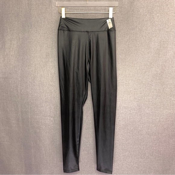 aerie Pants - AERIE OFFLINE Real Luxe High Rise Waist Faux Leather Leggings Pants LARGE Black